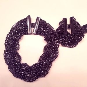 Metal Chain Necklace & Bracelet